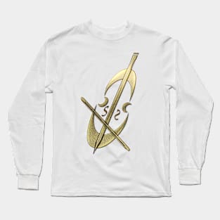 Gold Cello Pattern Long Sleeve T-Shirt